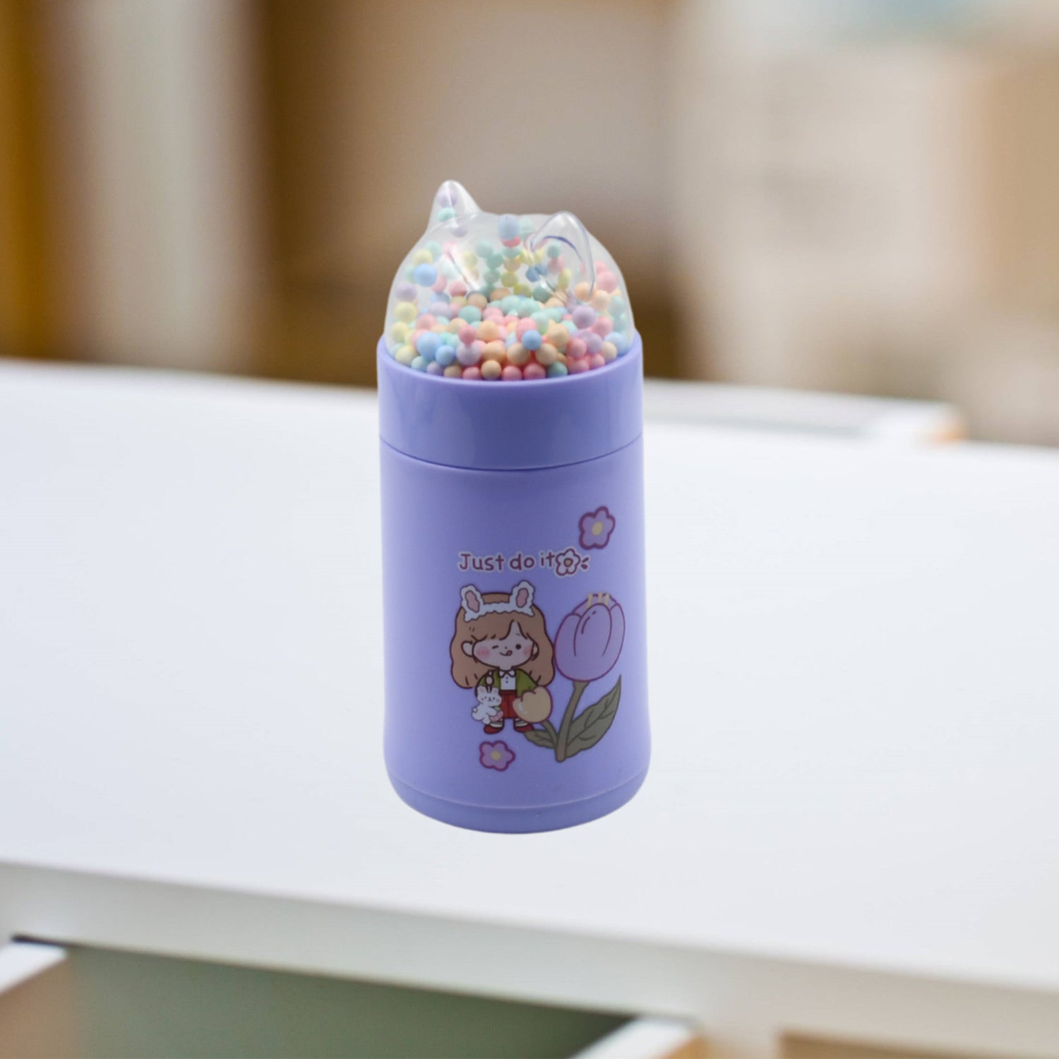 6953 Girl Glass Water Bottle For School With Kid Sparkle Strap Cat Lid Sequins Glitter Glass Cup Birthday Gift Children 350ml (Moq - 80 Pc) 6953 Girl Glass Water Bottle For School With Kid Sparkle Strap Cat Lid Sequins Glitter Glass Cup Birthday Gift Children 350ml (Moq - 80 Pc)